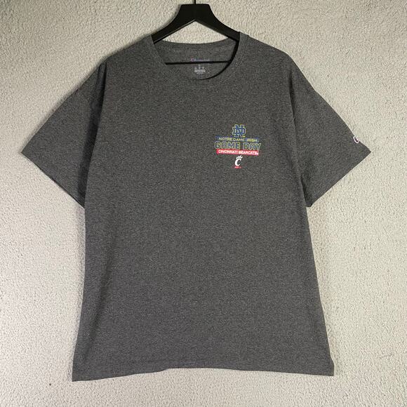 Champion Notre Dame vs. Cincinnati Gameday T-Shirt XL Gray 2021 College Football - Picture 8 of 9